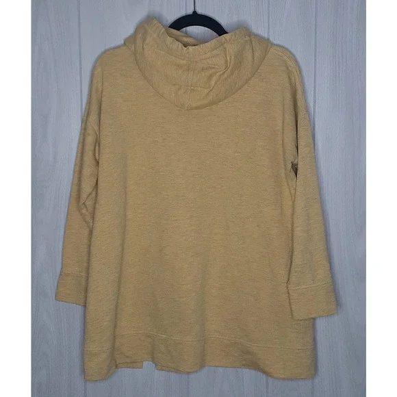 Soft Surrounding Hooded Sweatshirt Yellow Gray Pocket Size M/L - Picture 3 of 7